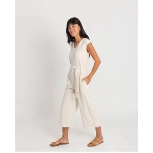 Madewell Gracemade Shalom Jumpsuit Linen Rayon Culotte Wide-leg Size Medium